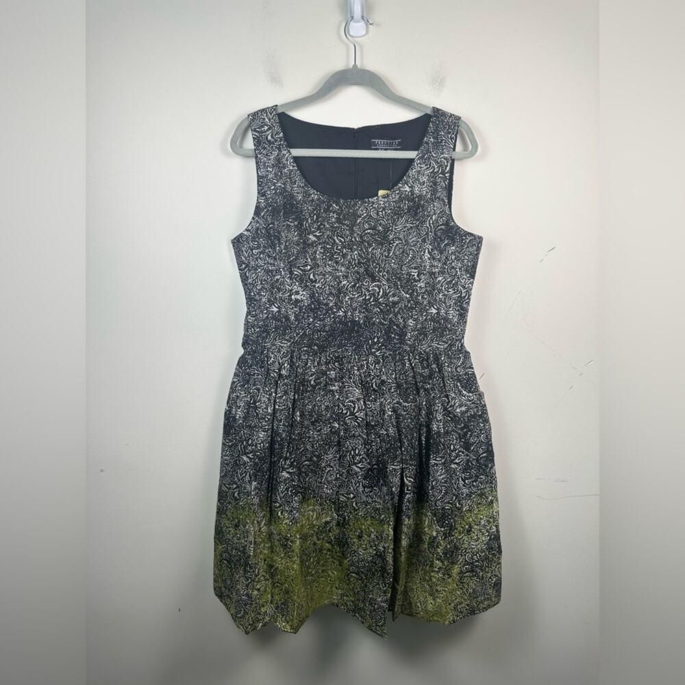 NWT Peruvian Connection Black and Green Tank Dress Size 14 Cotton‎